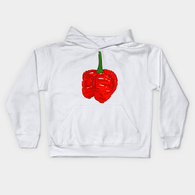 Chilli pepper sticker set habanero jalapeno carolina reaper fatalii Kids Hoodie by MojoCoffeeTime